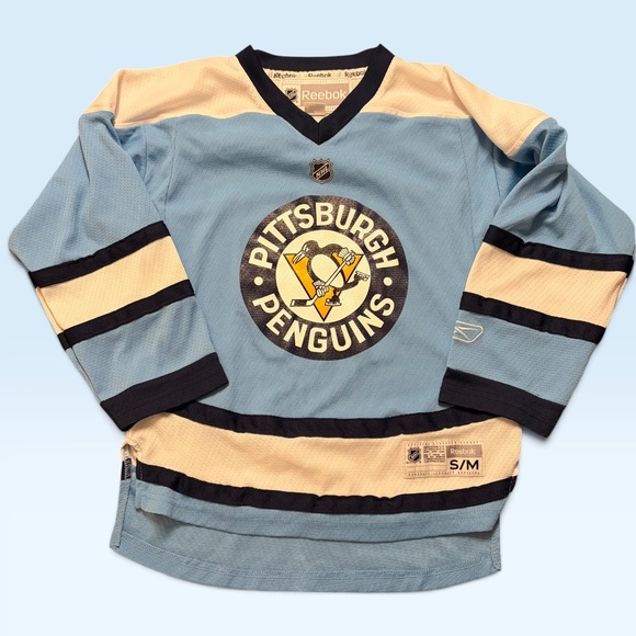 Reebok Other - Pittsburgh Penguins Jersey Boys Medium Blue NHL Hockey Reebok S/M Throwback